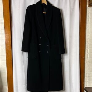 Elegant Black Ethyl Pear for Oneup Double-Breasted Women's Coat